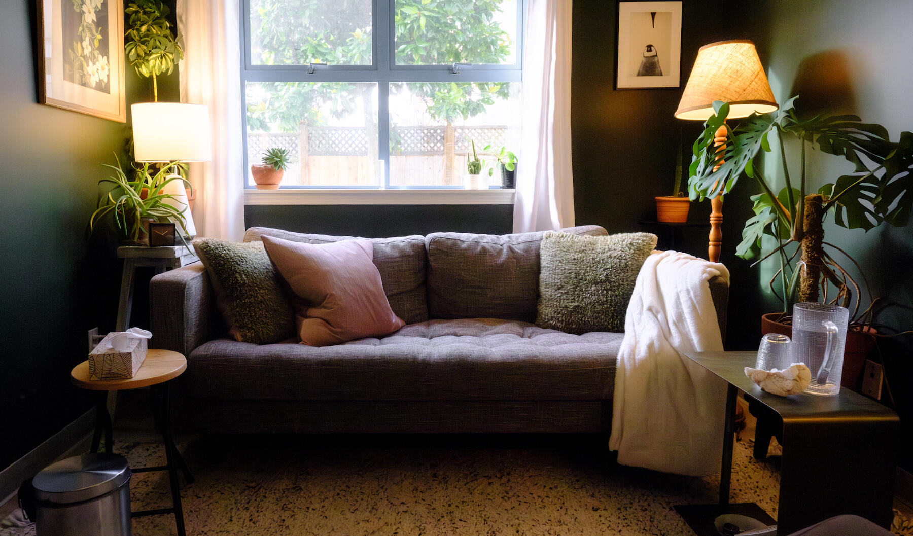 Counselling Space - Couch, cushions, natural light